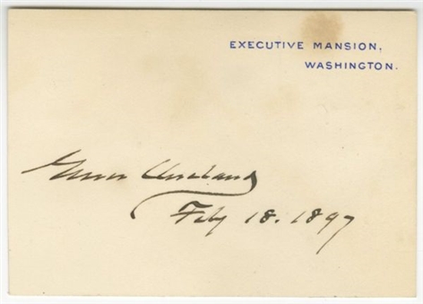 President Grover Cleveland Signed White House Card